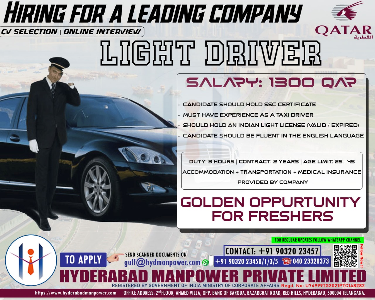 Explore a fantastic career opportunity in Qatar as a Light Driver